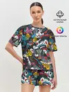 Женская пижама с шортами / Покерный коллаж