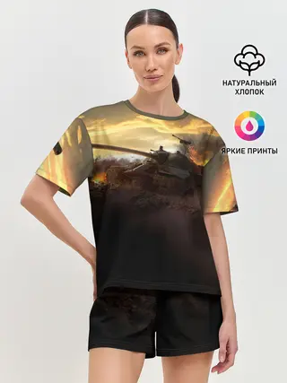Женская пижама с шортами / танк на закате