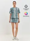 Женская пижама с шортами / Синички на берёзах