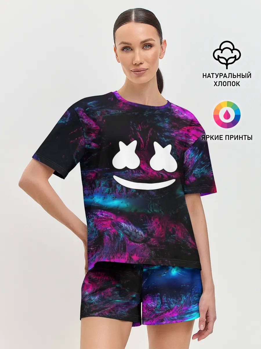 Женская пижама с шортами / Marshmello NEON