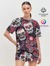 Женская пижама с шортами / Мексиканские черепа