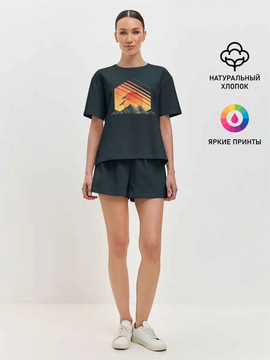 Женская пижама с шортами / Заход Солнца