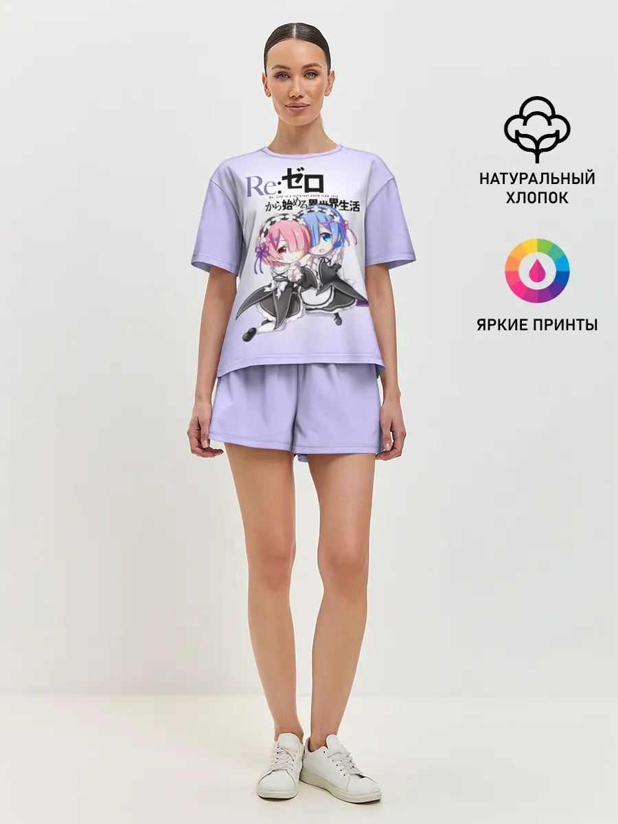 Женская пижама с шортами / Re:Zero. Рем и Рам