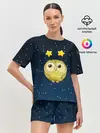 Женская пижама с шортами / Сова со звездочками