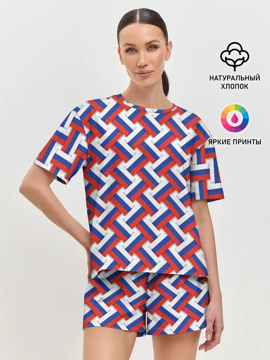 Женская пижама с шортами / Российская плетёнка