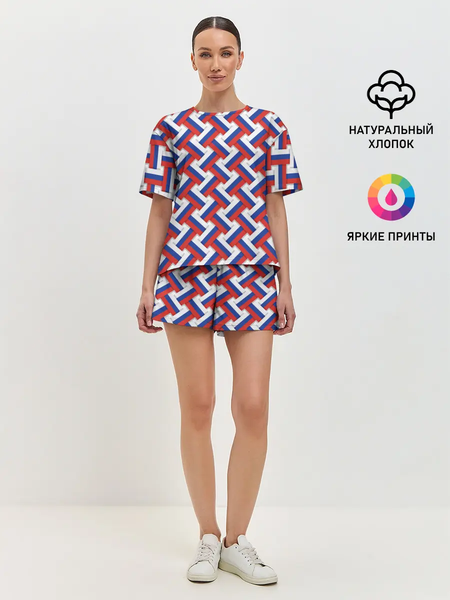 Женская пижама с шортами / Российская плетёнка