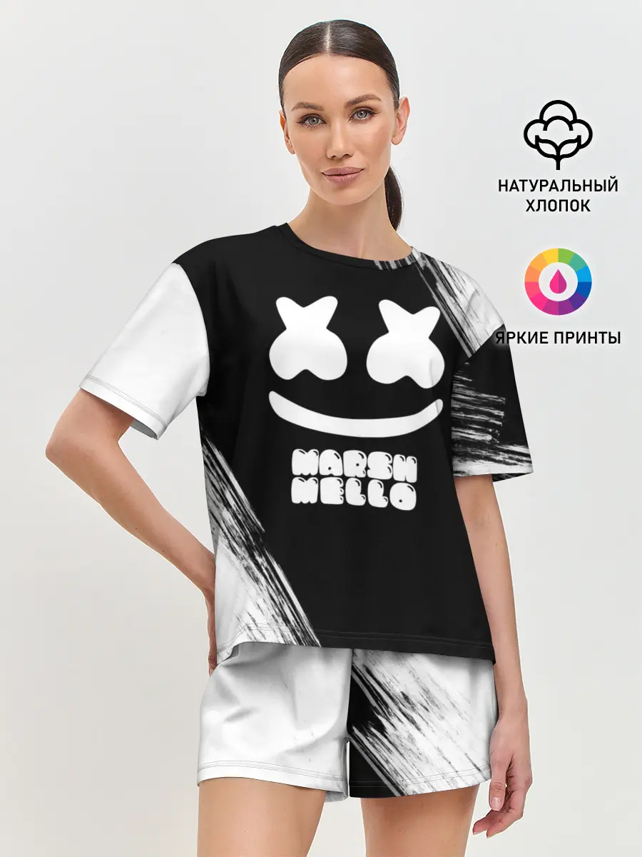 Женская пижама с шортами / Marshmello 4