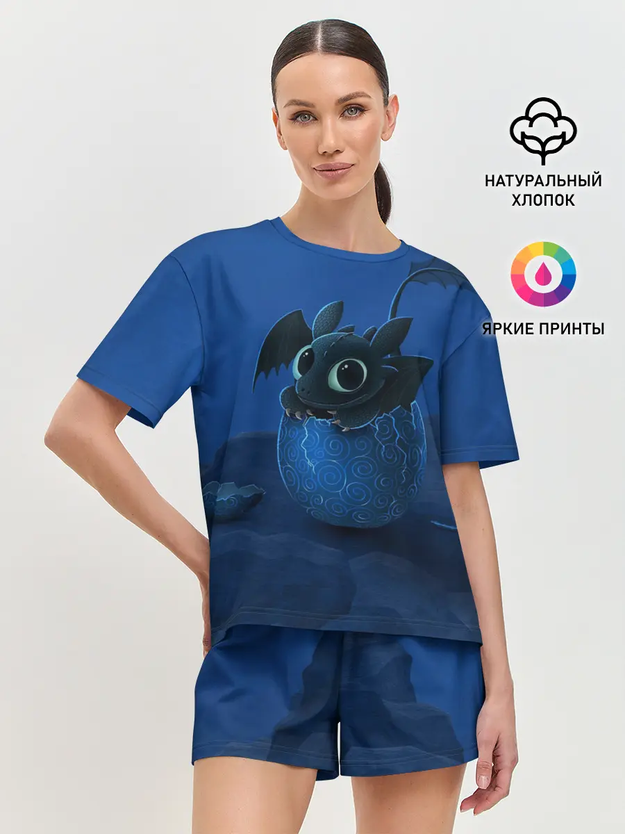 Женская пижама с шортами / Малыш Беззубик