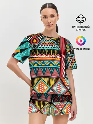 Женская пижама с шортами / Африканский стиль