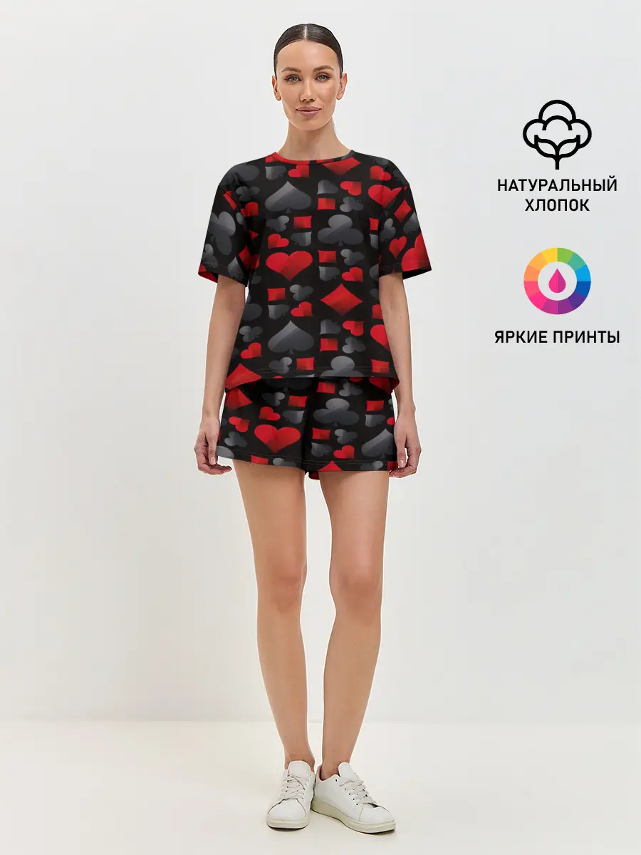 Женская пижама с шортами / Card suits