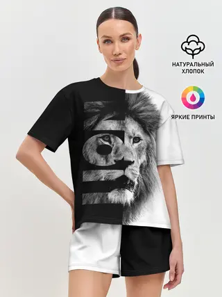 Женская пижама с шортами / Лев царь зверей