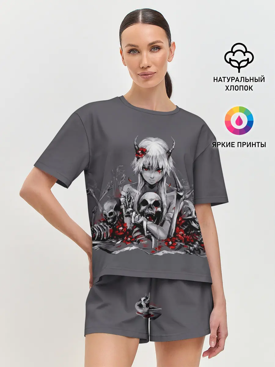 Женская пижама с шортами / Girl & Death