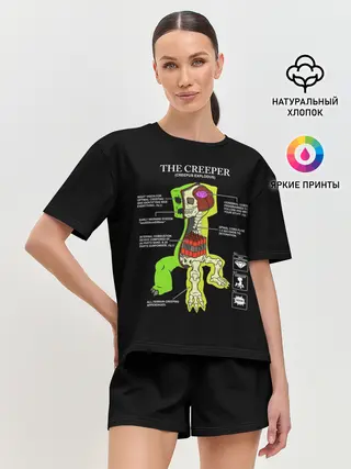 Женская пижама с шортами / Майнкрафт, Крипер