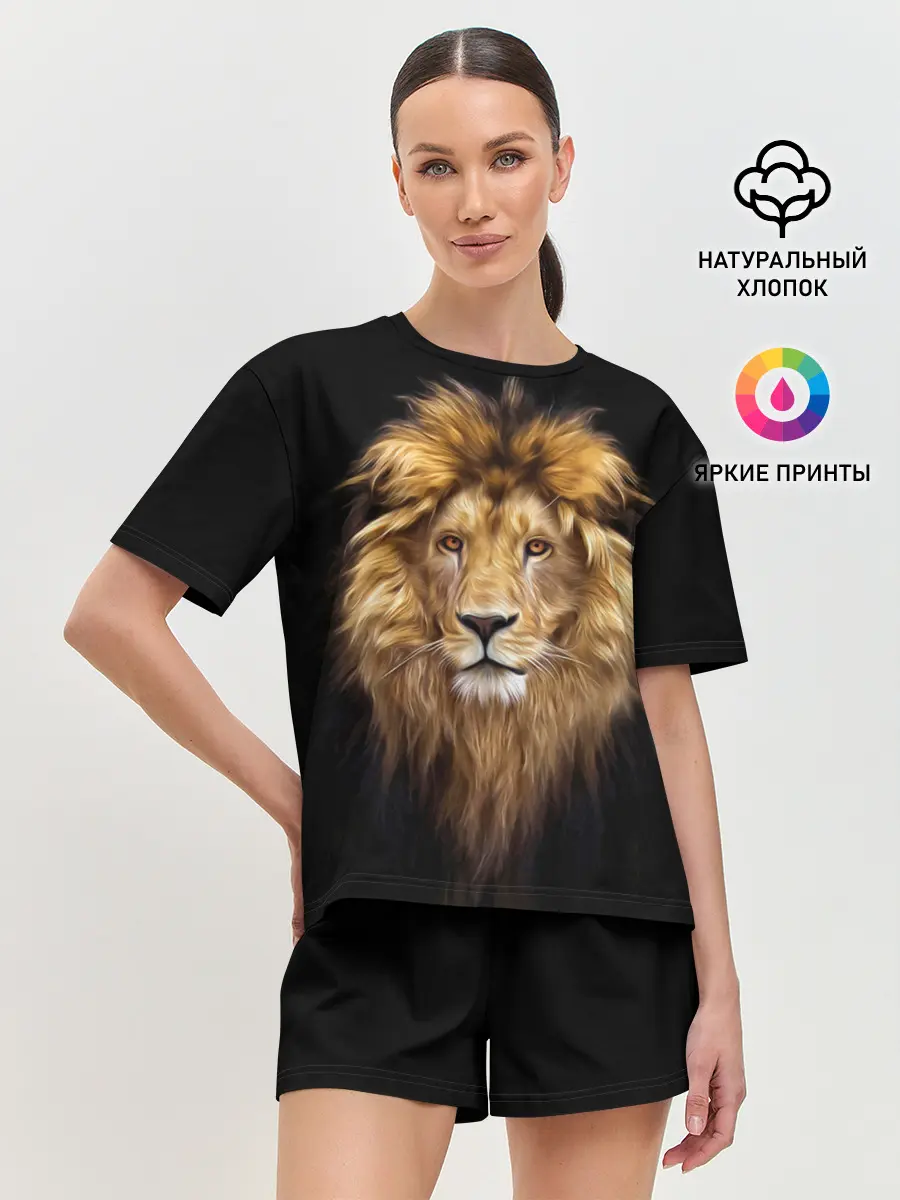 Женская пижама с шортами / Лев