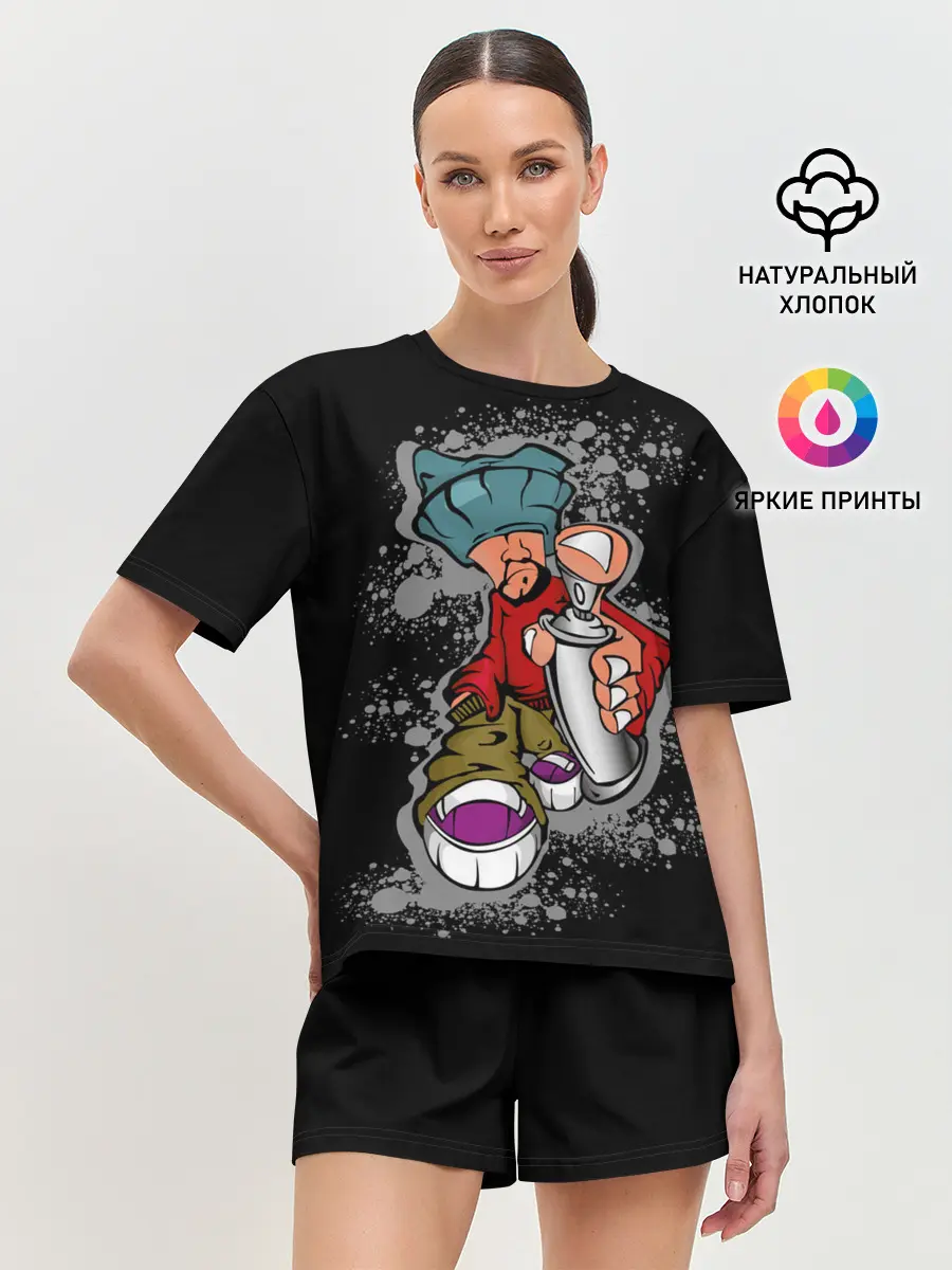 Женская пижама с шортами / Граффити