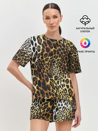 Женская пижама с шортами / Шкура леопарда