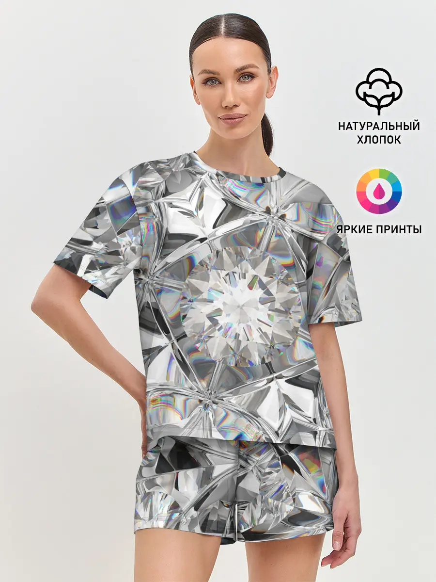Женская пижама с шортами / Бриллиантовый блеск