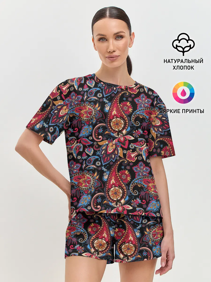 Женская пижама с шортами / Этнический орнамент
