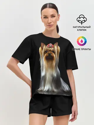 Женская пижама с шортами / Йоркширский терьер