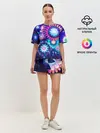 Женская пижама с шортами / Неоновые Цветы