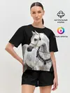 Женская пижама с шортами / Серый в яблоках конь