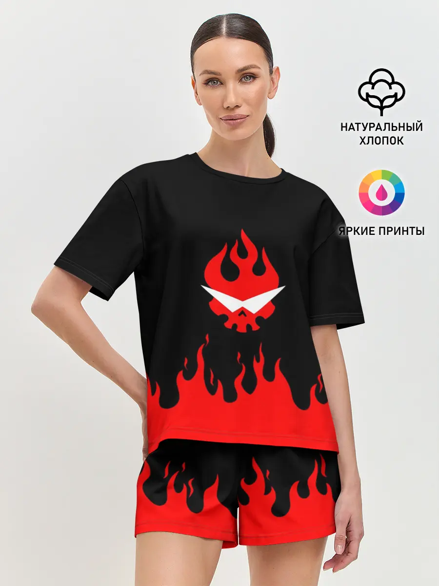 Женская пижама с шортами / Гуррен Лаганн языки пламени
