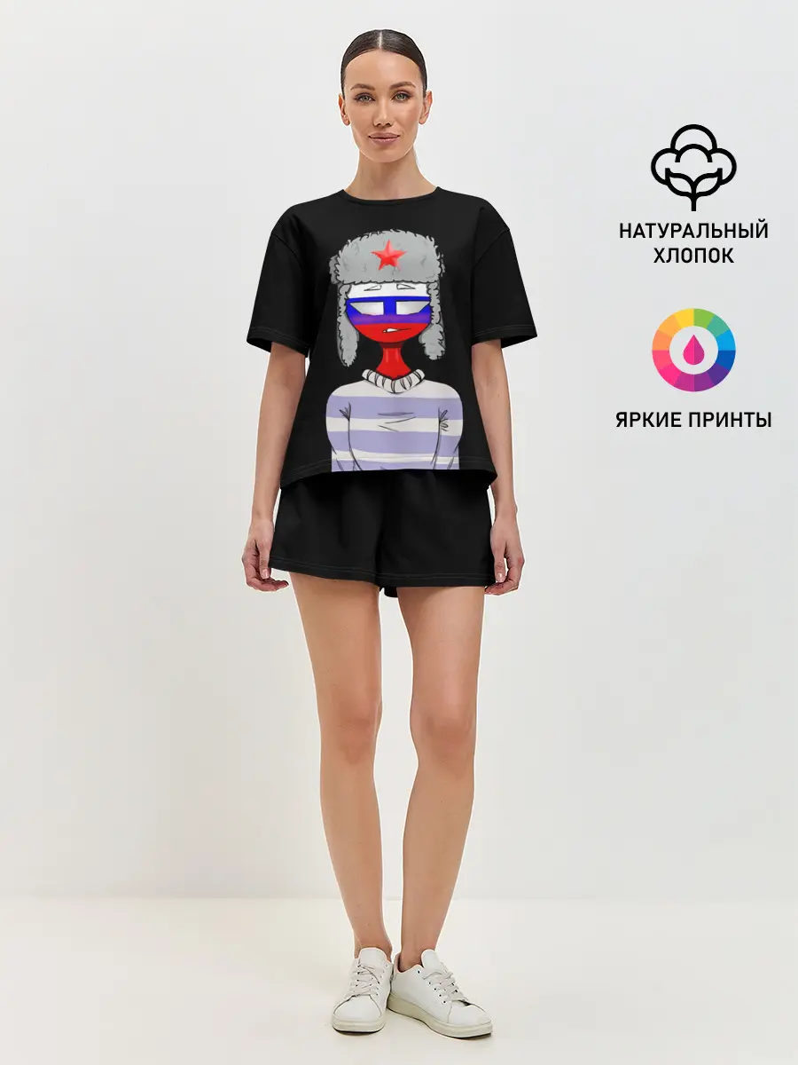 Женская пижама с шортами / CountryHumans - Россия