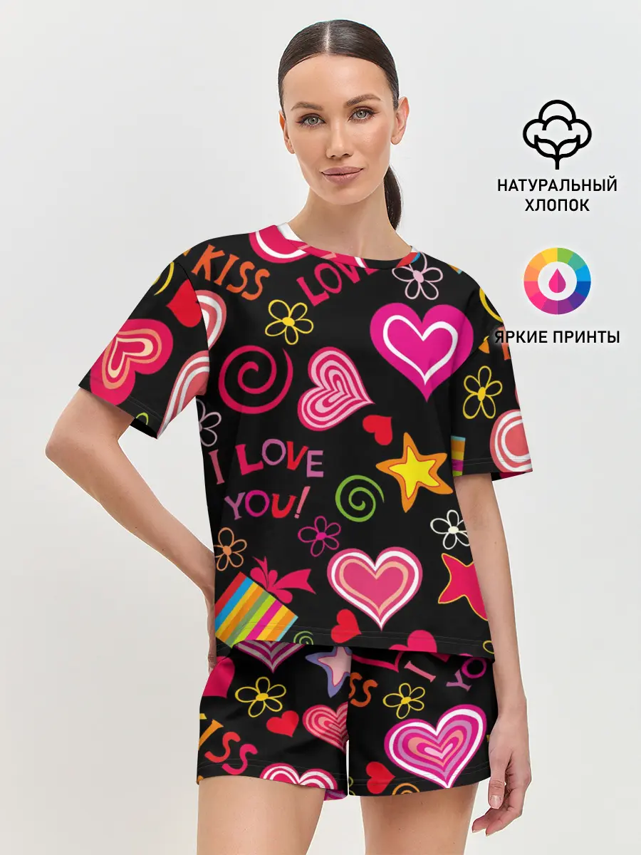 Женская пижама с шортами / Любовь