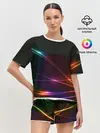 Женская пижама с шортами / Неоновые Линии