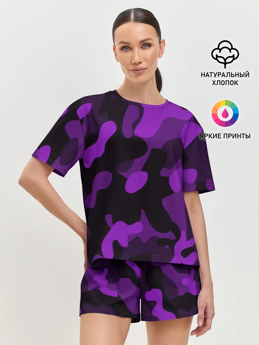 Женская пижама с шортами / Камуфляж