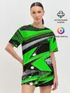 Женская пижама с шортами / Зеленая краска