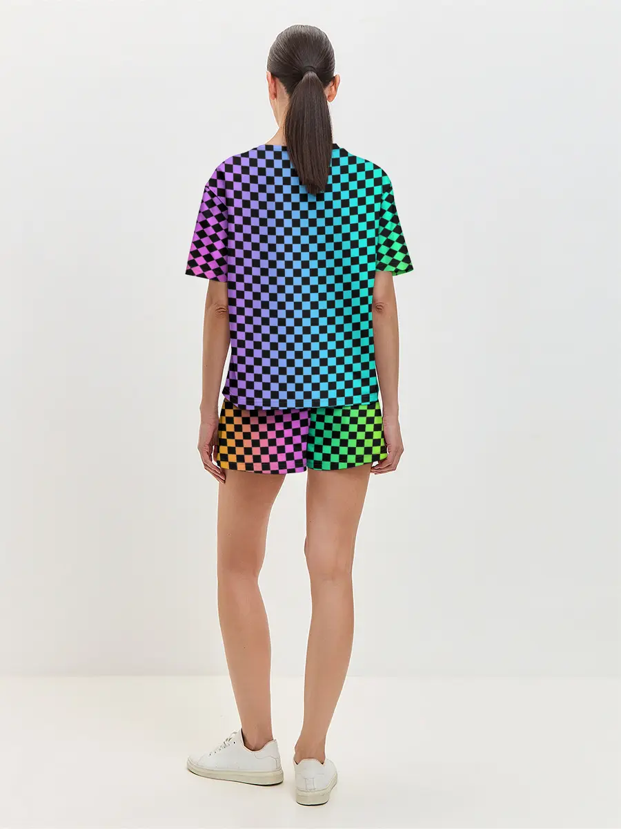 Женская пижама с шортами / Checkerboard Color