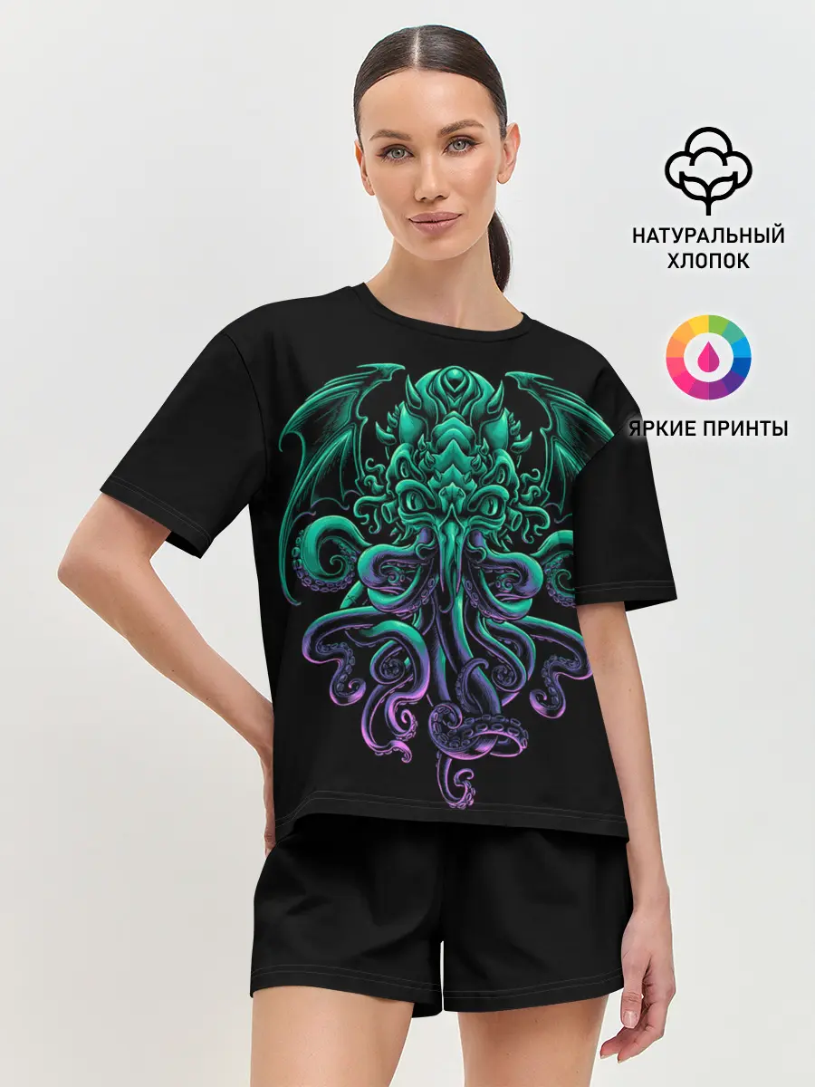 Женская пижама с шортами / Ктулху