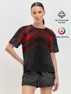 Женская пижама с шортами / Black & Red Metal