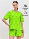 Женская пижама с шортами / Billie Eilish pattern