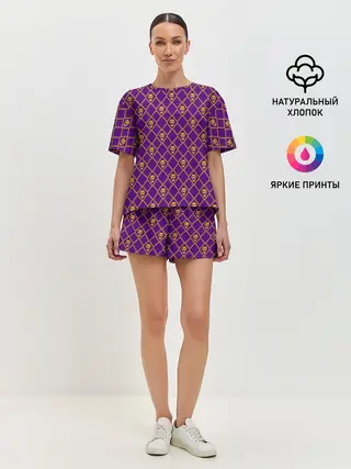 Женская пижама с шортами / KILLER QUEEN розовый паттерн