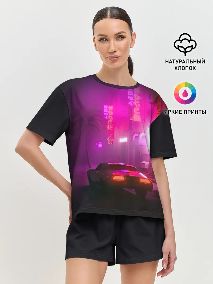 Женская пижама с шортами / НЕОНОВЫЙ ГОРОД | NEON CITY