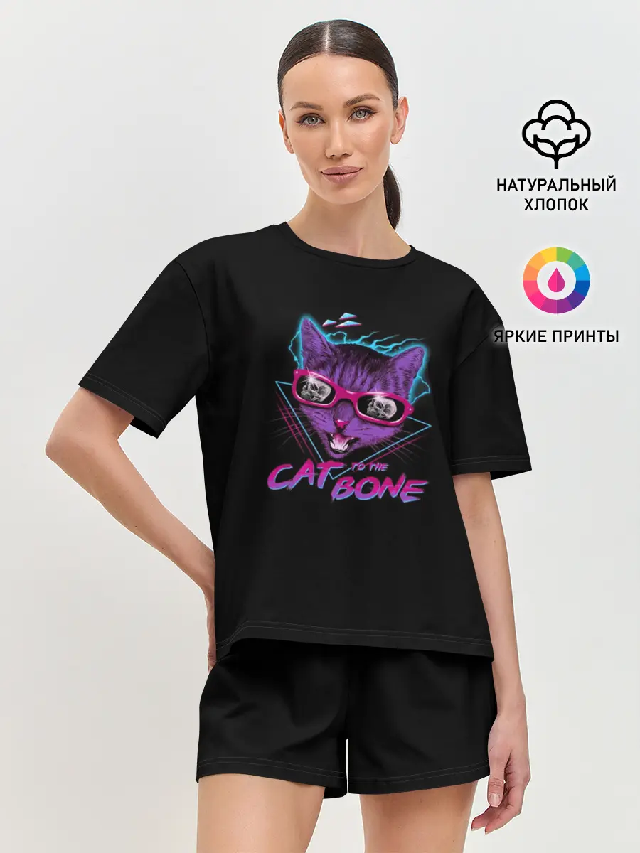Женская пижама с шортами / Cat To The Bone