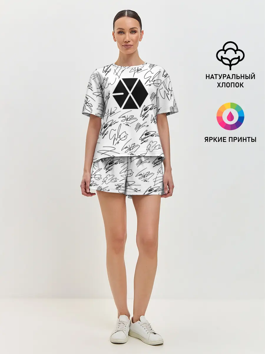 Женская пижама с шортами / EXO BAND АВТОГРАФЫ