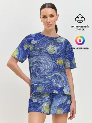 Женская пижама с шортами / Полотно ван Гога