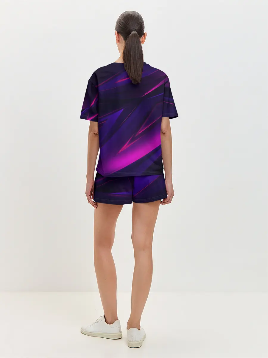 Женская пижама с шортами / GEOMETRY STRIPES NEON