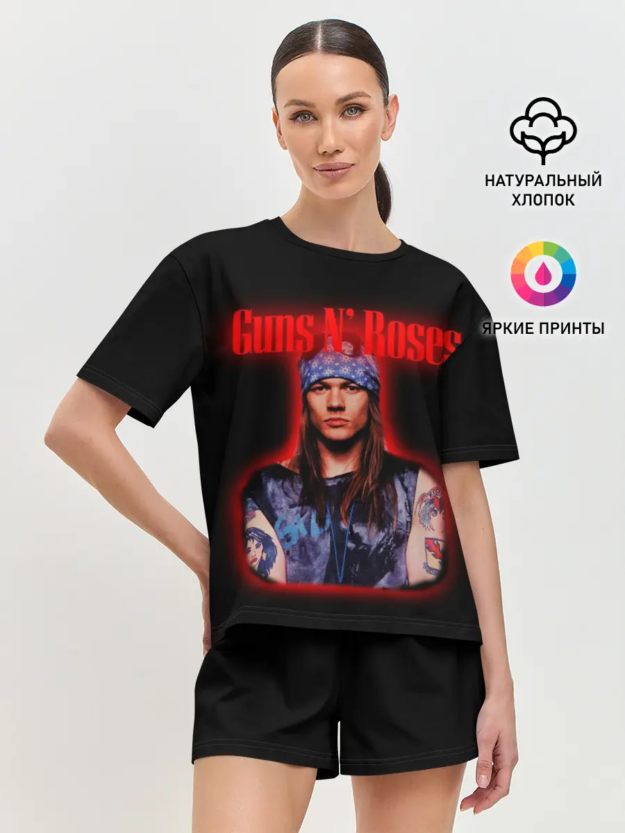 Женская пижама с шортами / Guns n roses + Спина