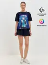 Женская пижама с шортами / Hatsune Miku на черном фоне