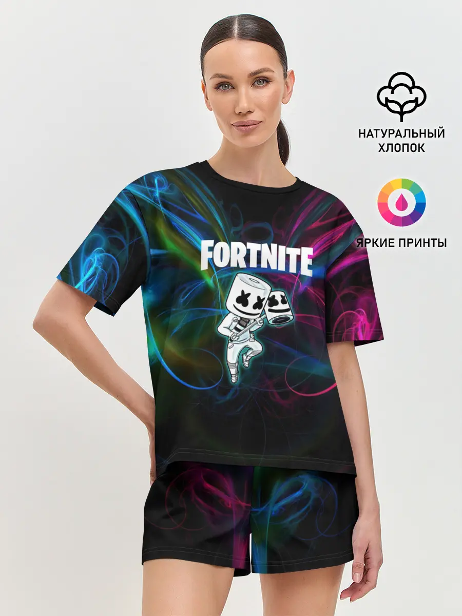 Женская пижама с шортами / Fortnite x Marshmallow.