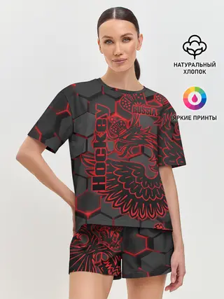 Женская пижама с шортами / Хоккей