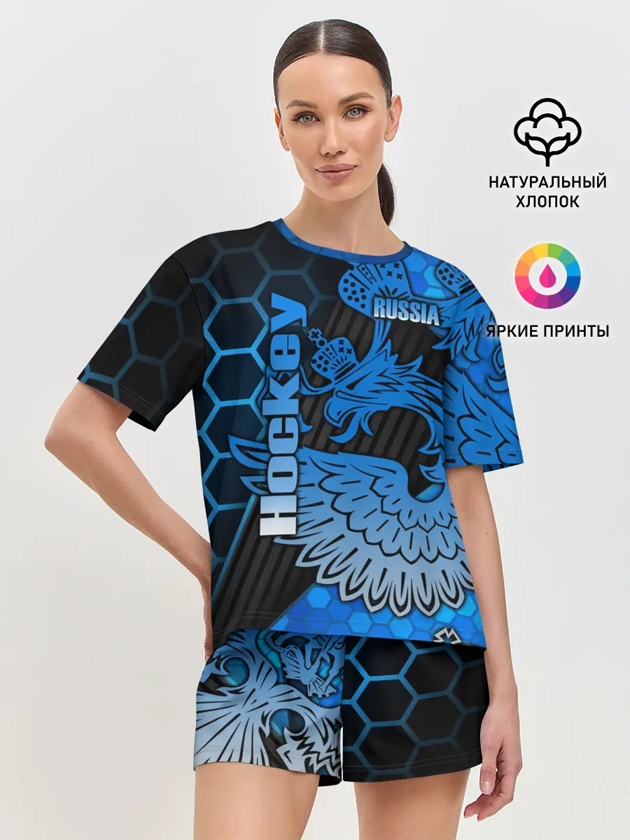 Женская пижама с шортами / Хоккей