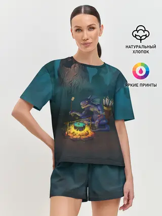 Женская пижама с шортами / Сэр Троглодит - Ящер