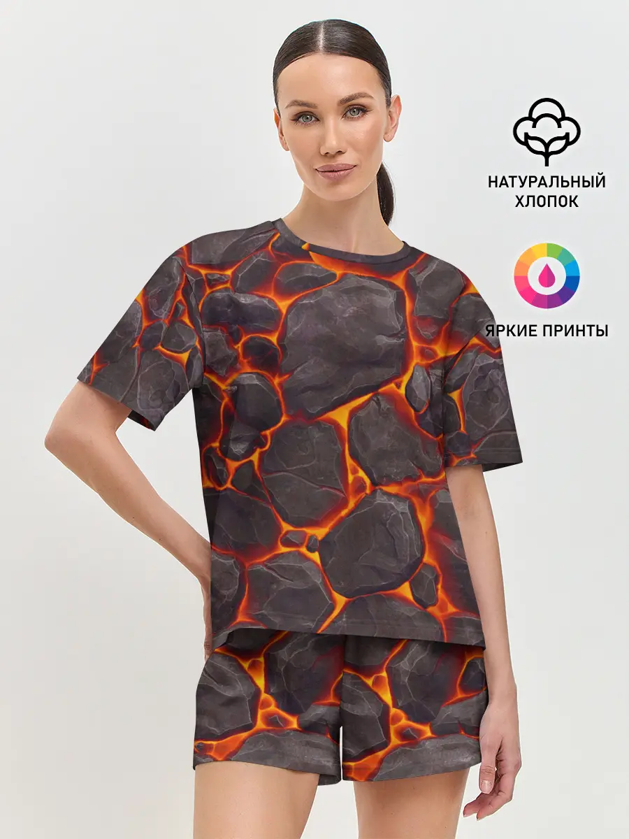 Женская пижама с шортами / Лава