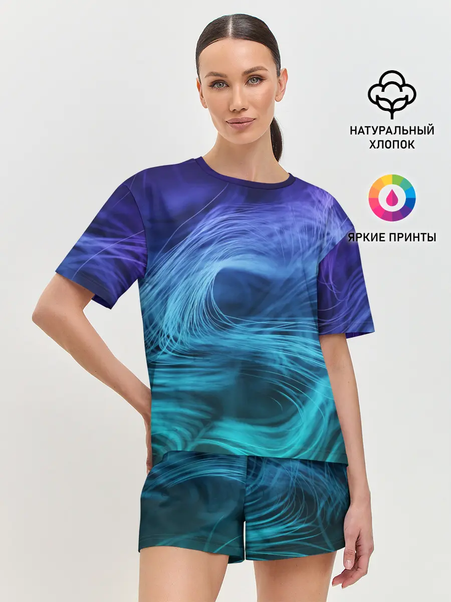 Женская пижама с шортами / Линии материи
