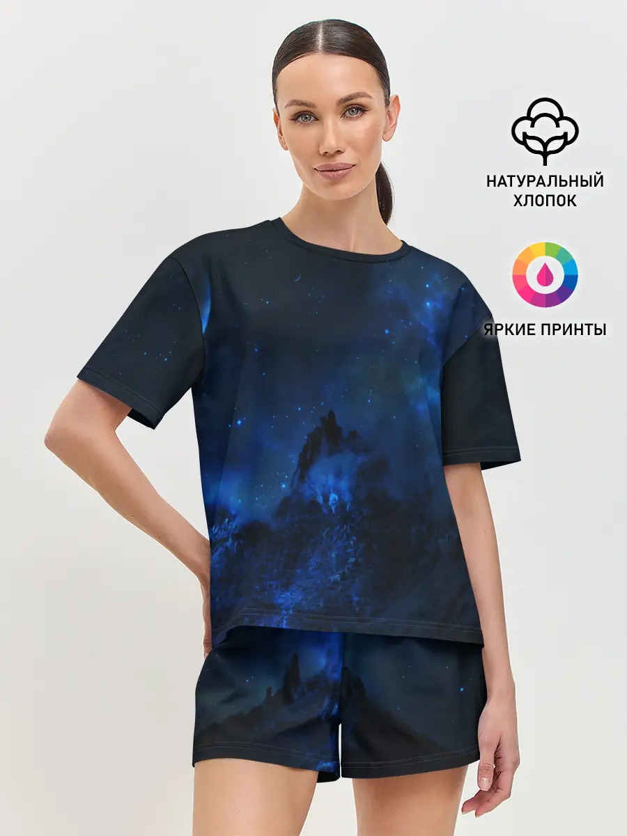 Женская пижама с шортами / Космос
